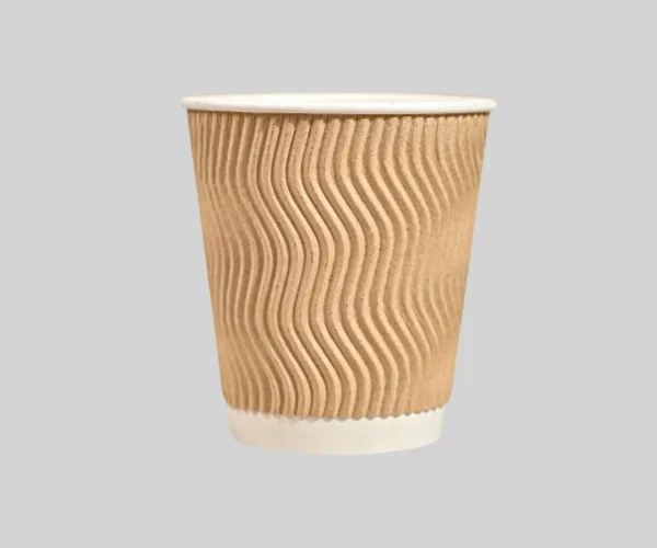 10 oz Custom Disposable Double Wall Ripple Kraft Paper Cup