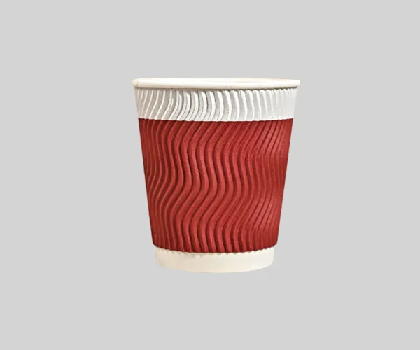 10 oz Red Custom Disposable Double Wall Ripple Paper Cup
