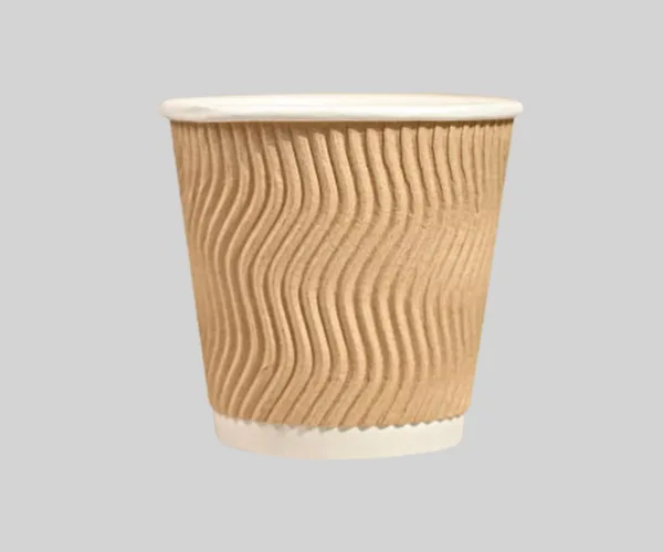 8 oz Custom Disposable Double Wall Ripple Kraft Paper Cup