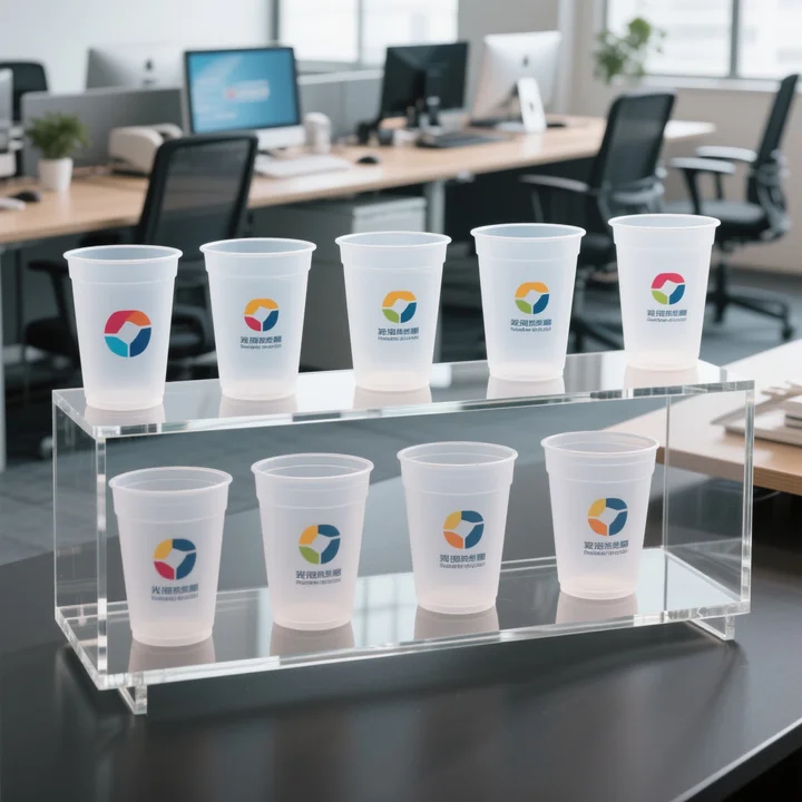 Custom logo printing styles on plastic cups