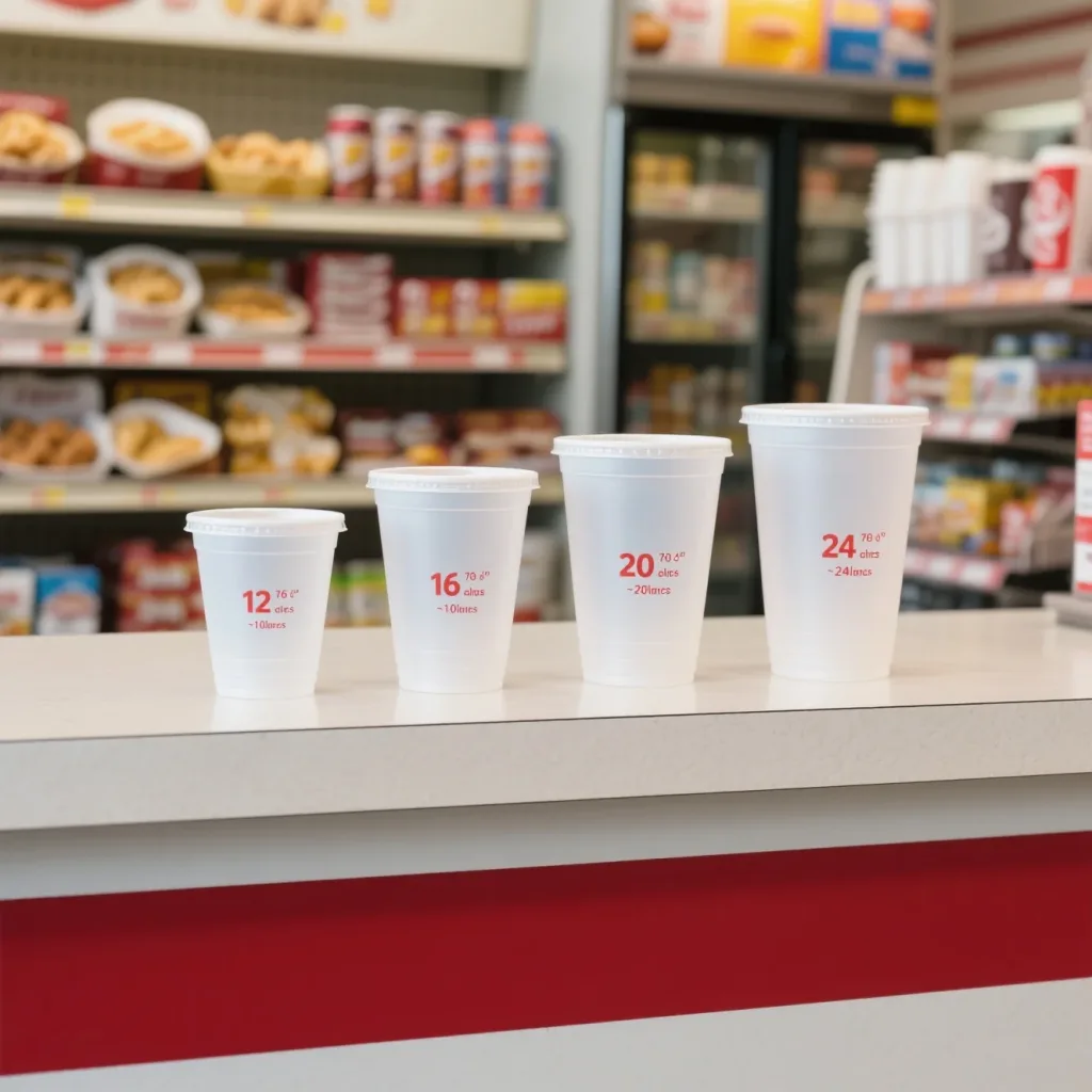 Standard plastic cup sizes 12oz16oz 20oz 24oz
