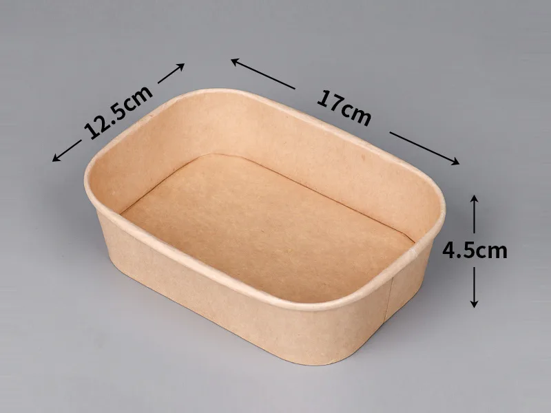 500ml Rectangular Kraft Paper Takeout Box